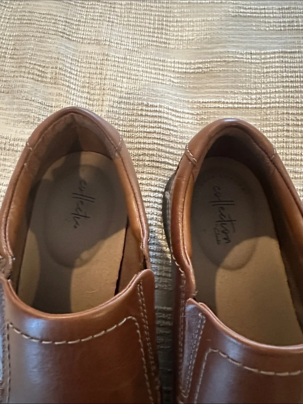 Clark's Collection Ultimate Comfort Brown Leather Slip On Dress Shoes - Size 10W